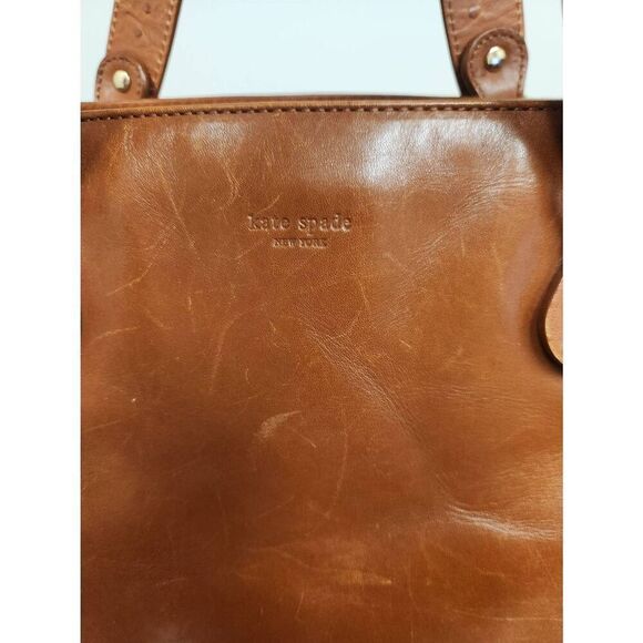 Kate Spade vintage brown leather shoulder bag. - Picture 2 of 14
